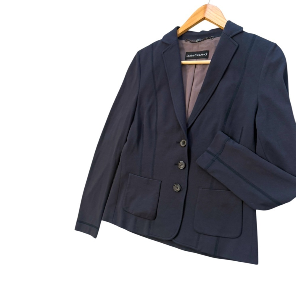 Luisa CERANO sz. 8 NWOT Women's cotton classic Navy Blazer
